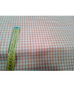Vichi 70% poliester 30% algodón naranja 1.60 ancho, 0.50cm cuadro
