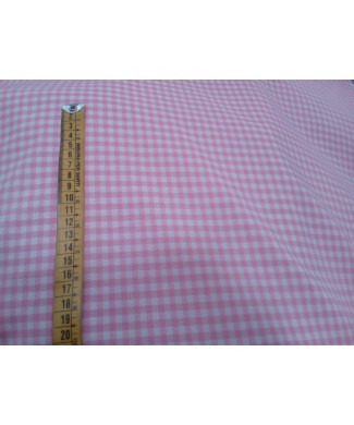 Vichi 70 % poliester 30% algodón rosa 1.60 ancho, 0.50cm cuadro