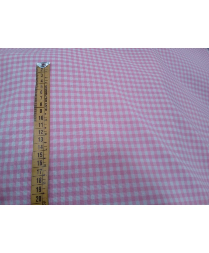 Vichy poliester rosa 1.60 ancho 0.5cm