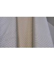 Pique rayas  blanco y camel 1.50 ancho  65% poliester 35% algodon