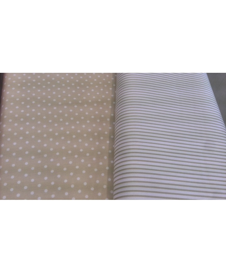 Pique canutillo fondo gris lunar blanco 65% poliester 35% algodon 1.50 ancho