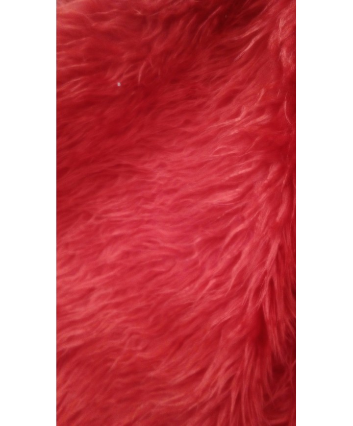 Pelo largo 100% poliester 1.50 de ancho rojo