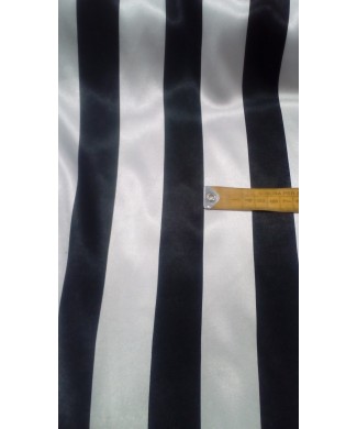 Raso rayas negro y blanco 1.50 de ancho 100% poliester