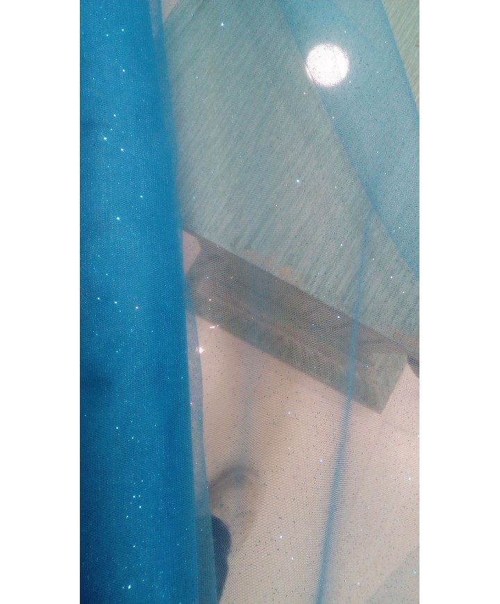 Tul fantasia 1.50 de ancho 100% poliester turquesa