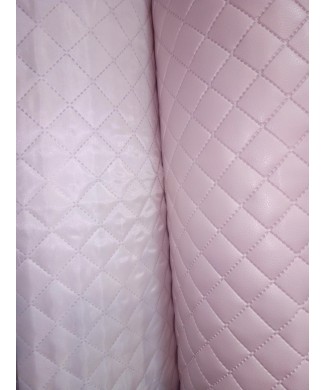 Polipiel acolchada, guateada y forrada en 1,40 de ancho rosa