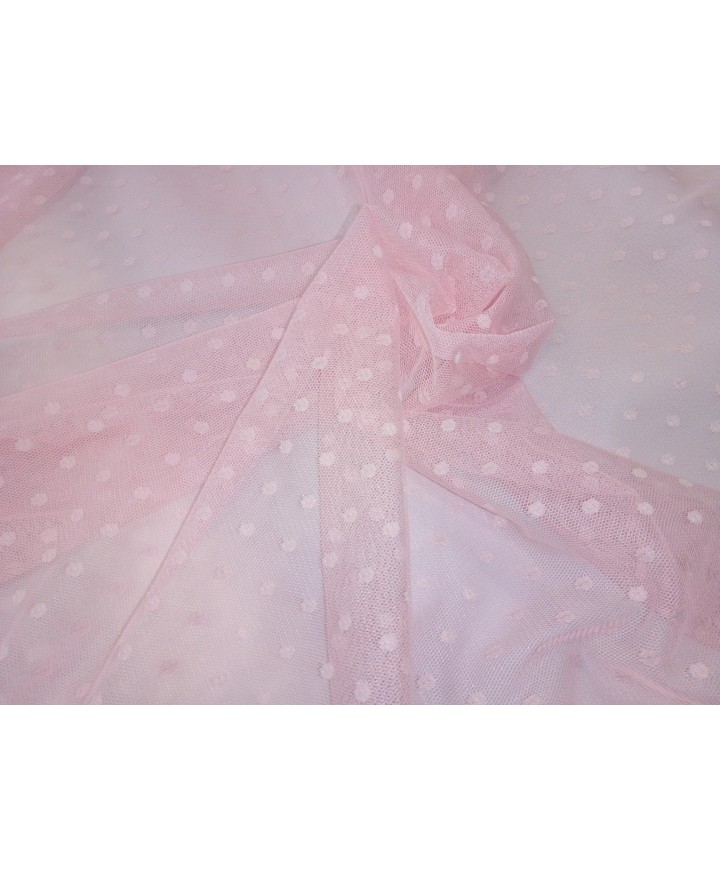 Tul plumeti 1.40 de ancho topo mediano rosa
