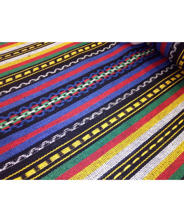 Alpujarra rayas azules, amarillo, rojo, verde 1.50 de ancho