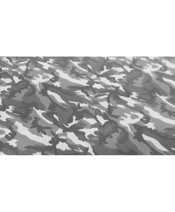 Algodón 100% camuflaje gris 1.50 m/ancho