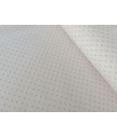 Pique canutillo fondo blanco lunar rosa 65% poliester 35% algodon 1.50 ancho