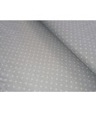 Pique canutillo fondo gris lunar blanco 65% poliester 35% algodon 1.50 ancho