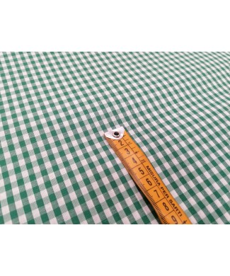 Vichi 70% poliester 30% algodon verde 1,60m ancho cuadro 0,5 cm