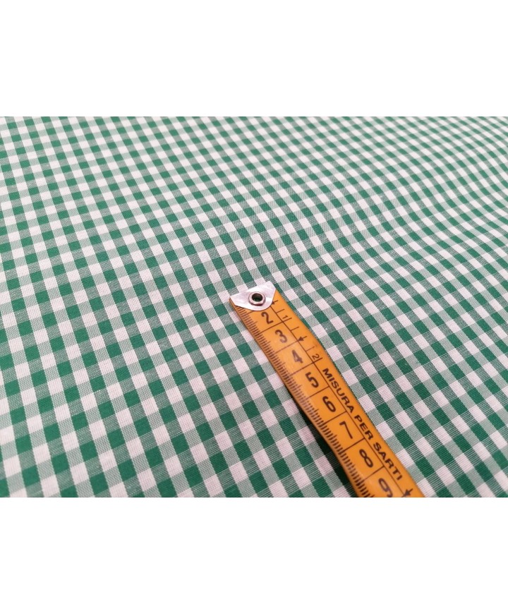 Vichy verde poliester 1,60m ancho cuadro 0,5 cm