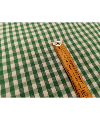 Vichi 70% poliester 30% algodon verde 1,60 ancho cuadro 1cm