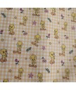 Algodón 100% Piolin fondo vichy amarillo 1.5m ancho