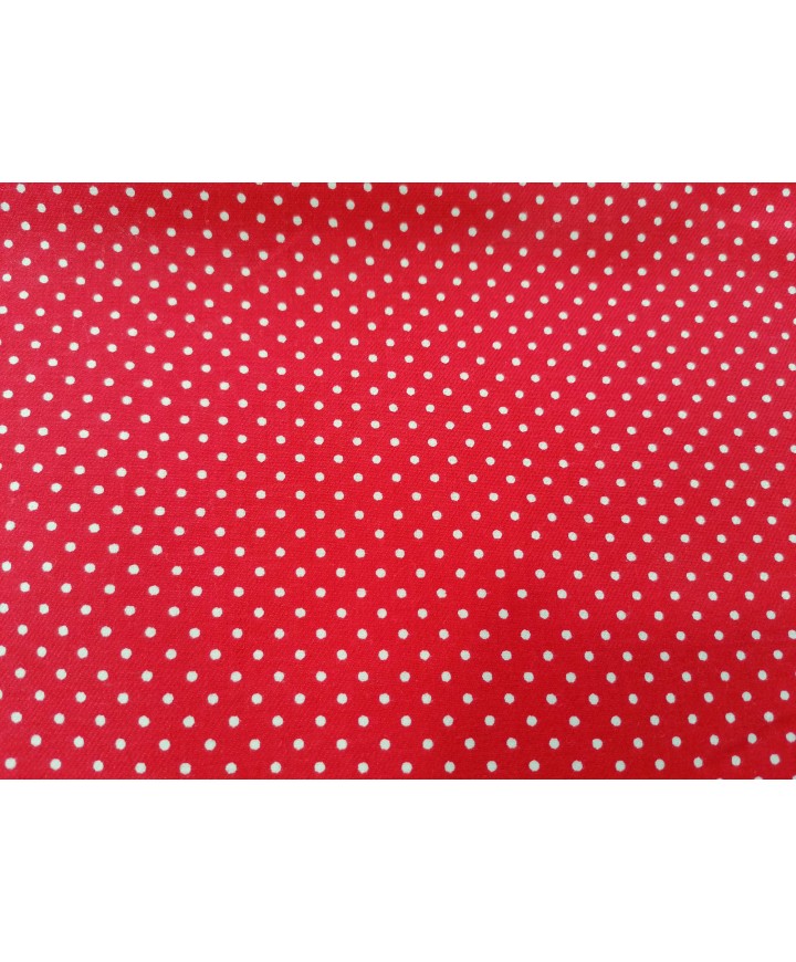 Algodón 100% rojo lunares blancos 1,50 de ancho