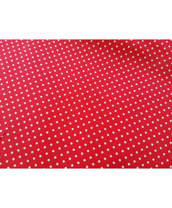 Algodón 100% rojo lunares blancos 1,50 de ancho