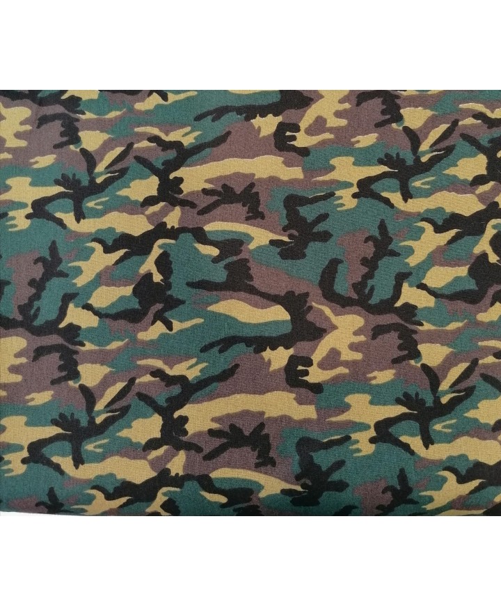 Algodon 100% camuflaje tonos verdes 1.5m/ ancho