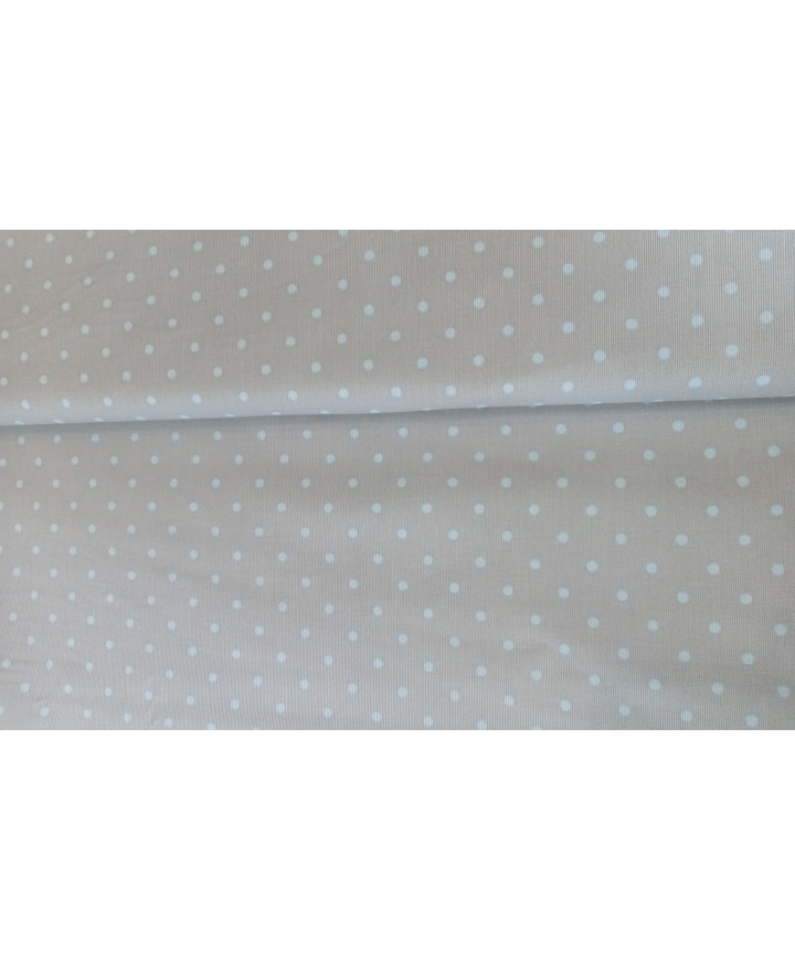 Pique canutillo fondo gris lunar celeste 65% poliester 35% algodon 1.50 ancho