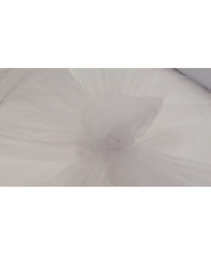 Tul 100% poliester blanco 1.50m ancho