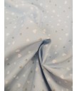 Algodon 100% fondo azúl con corazones y estrellas 1.50