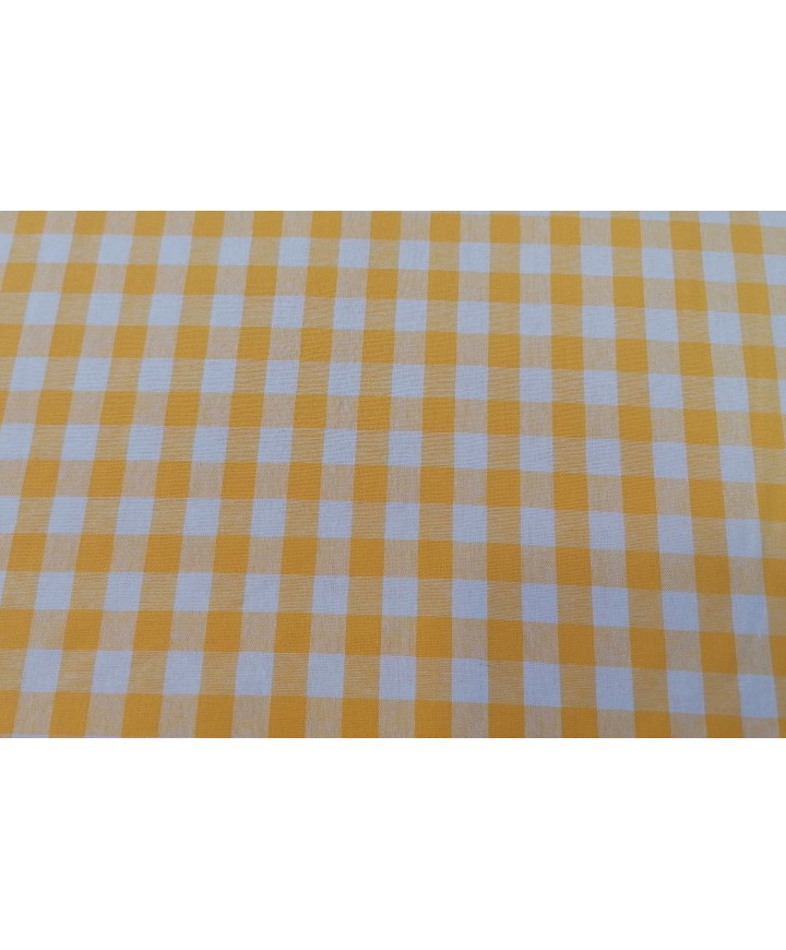 Cuadro vichi algodon amarillo 100% algodon 1,50 de ancho