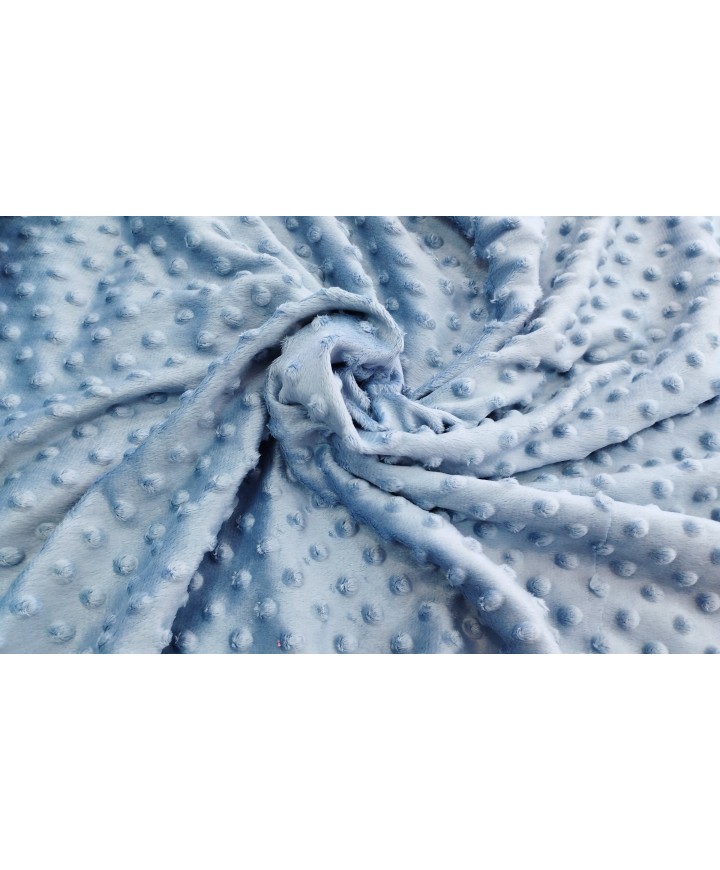 Minky azul añil burbujas 100% poliester 1.50 de ancho
