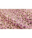 Viscosa 100% 1.50m de ancho fondo rosa  flores malvas