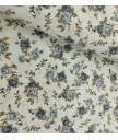Viella flores azules fondo beige 100% Algodón 1,50m ancho
