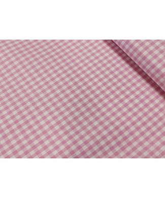 Vichi 100% algodón rosa 1.50 ancho cuadro 0,5cm