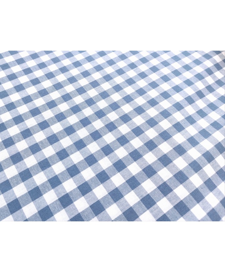 Vichi 100% algodón azul añil 1,50 ancho cuadro 1cm