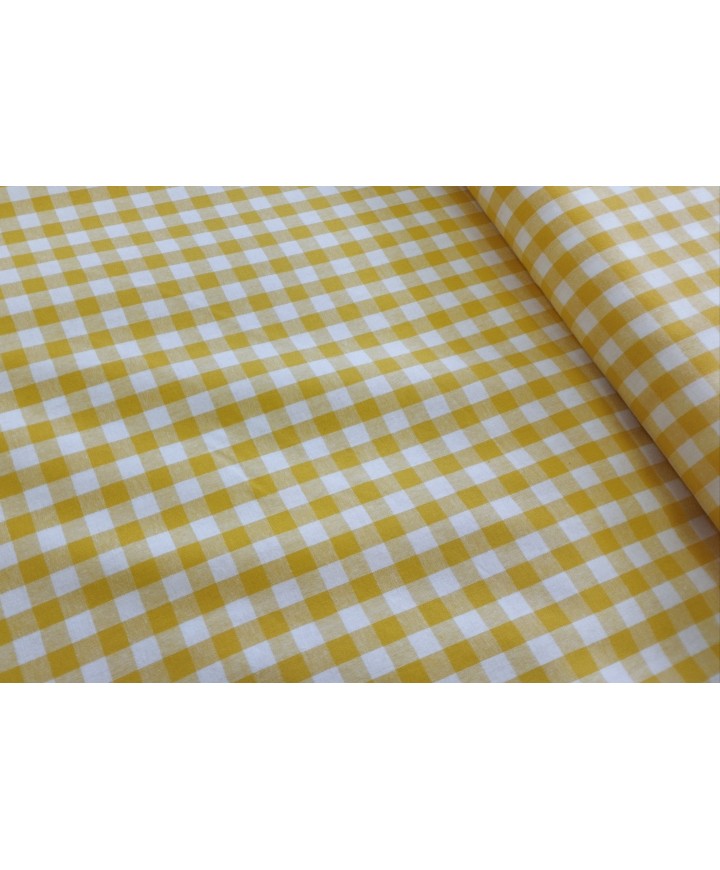 Vichi 100% algodón amarillo 1,50 ancho cuadro 1cm