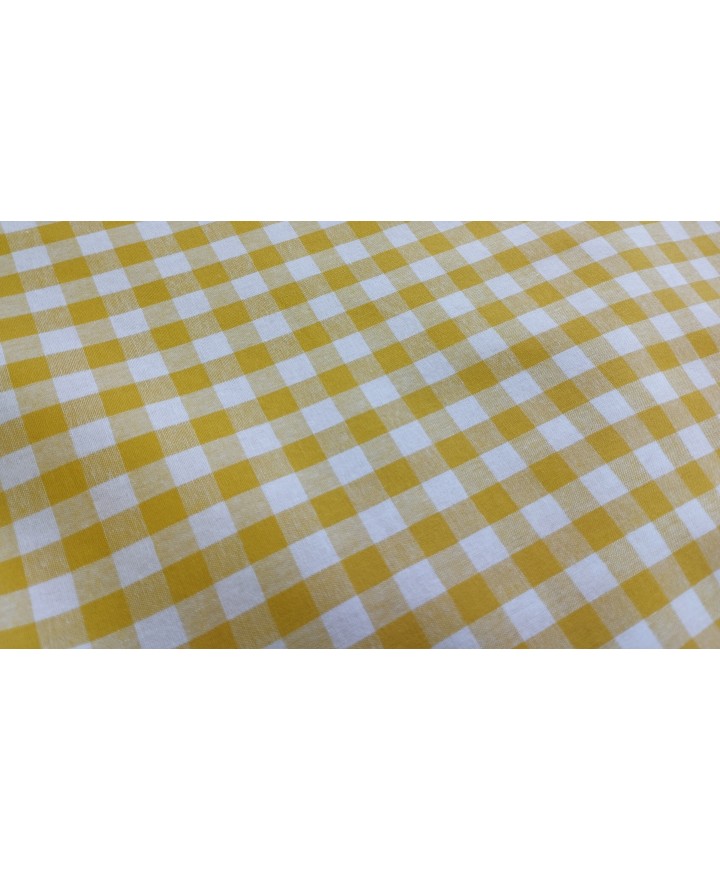 Vichi 100% algodón amarillo 1,50 ancho cuadro 1cm