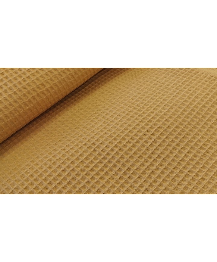 Pique waffle 100% algodón mostaza 1,50 ancho
