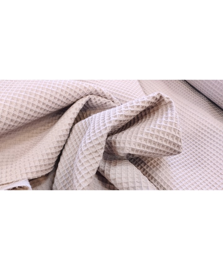 Pique waffle 100% algodón malva empolvado 1,50 ancho