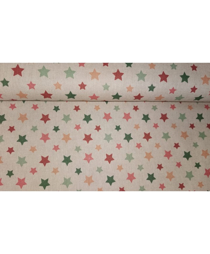 Algodón 100% efecto lino estrellas 1,50 de ancho