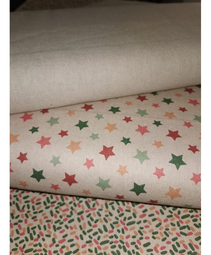 Algodón 100% efecto lino pintas de colores 1,50 de ancho