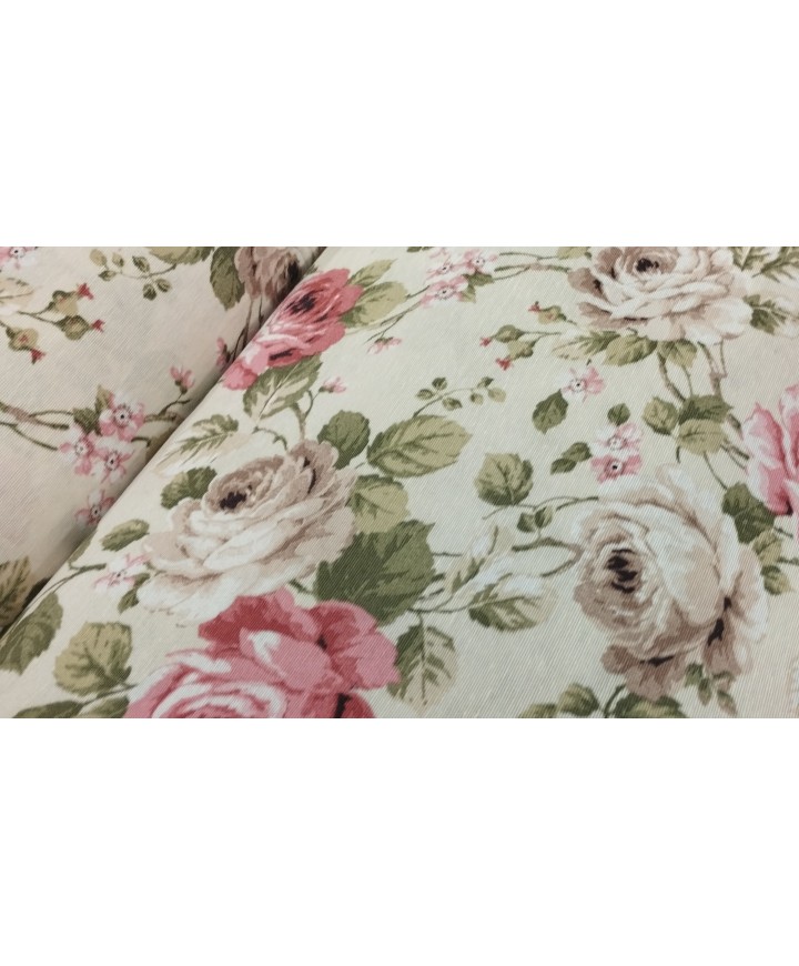 Loneta estampada cretona rosas 30% poliester 70% algodon 2.80 de ancho