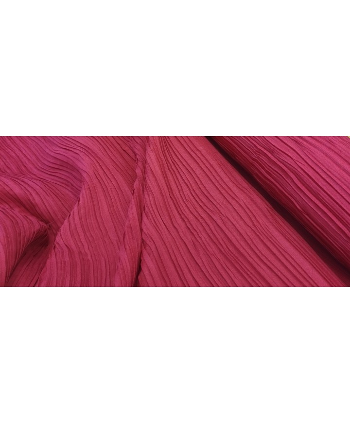 Plisado irregular fuxia 100% poliéster 1,40 de ancho