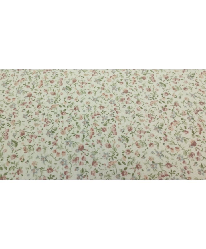 Viella fondo blanco flor Liberty pasteles 100% algodón 1,50m ancho