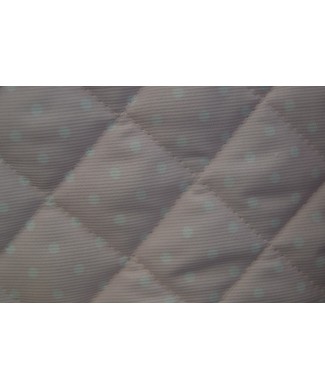 Pique acolchado fondo rosa lunar blanco 1.50 ancho